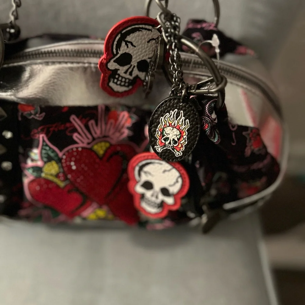 Ed Hardy Skull Heart Shoulder Bag Price is FIRM  NWT  14x7